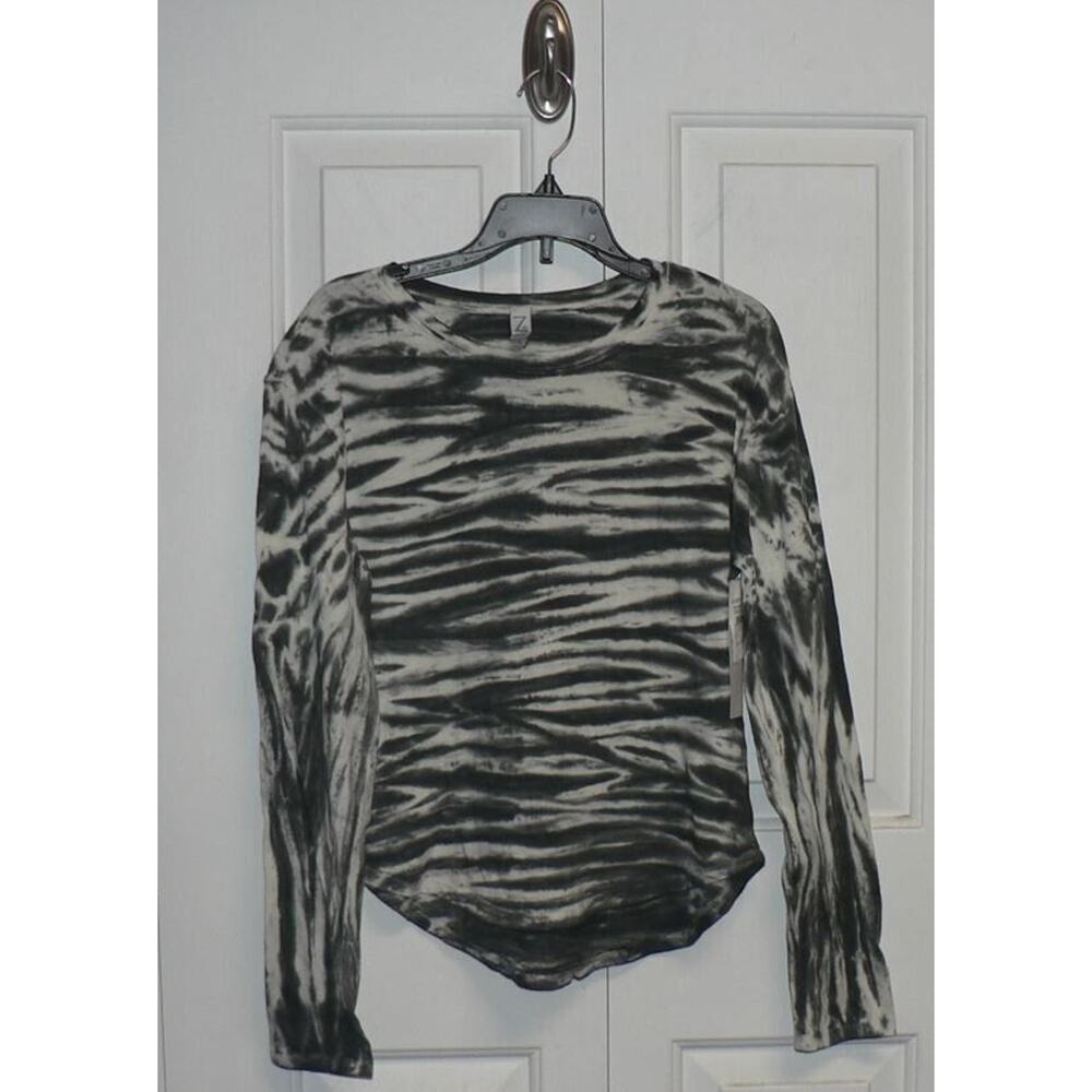 Z By Zella Girls Long Sleeve Cotton Tee in Green Urban Tie Dye XL 14/16